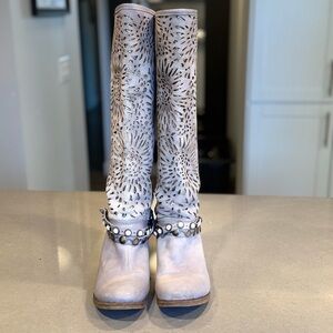 Women's Knee-High Boots with Cutout Design